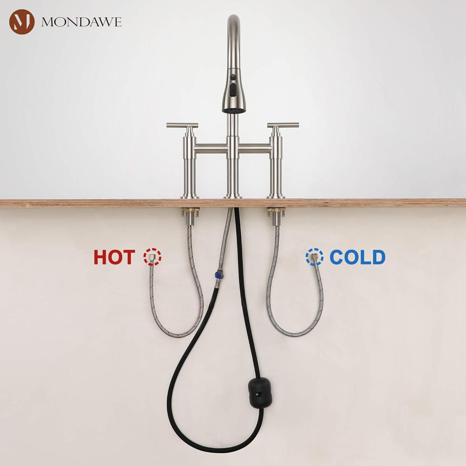 mondawe KMLT0005-WH-WF Mondawe Pull Down Kitchen Faucet