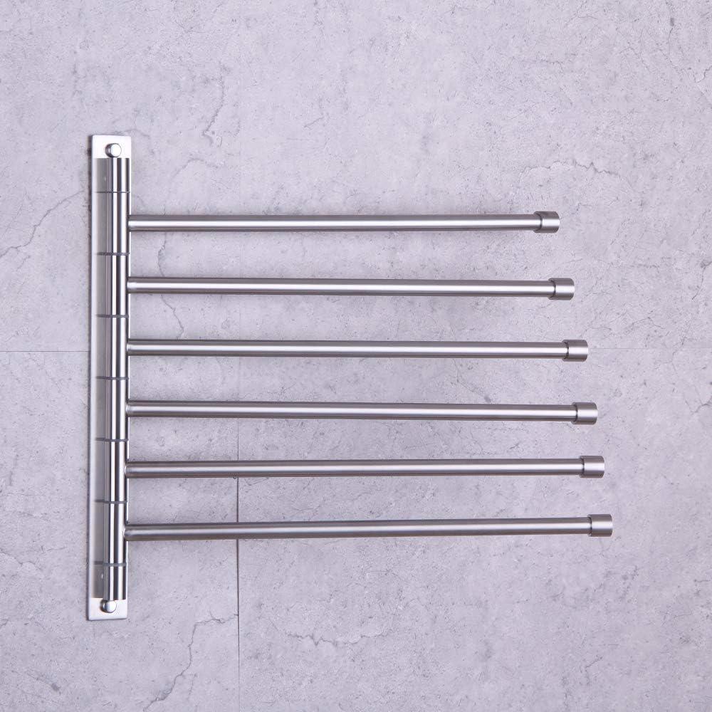 Brushed Stainless Steel Wall Mounted Swing Arm Towel Rack