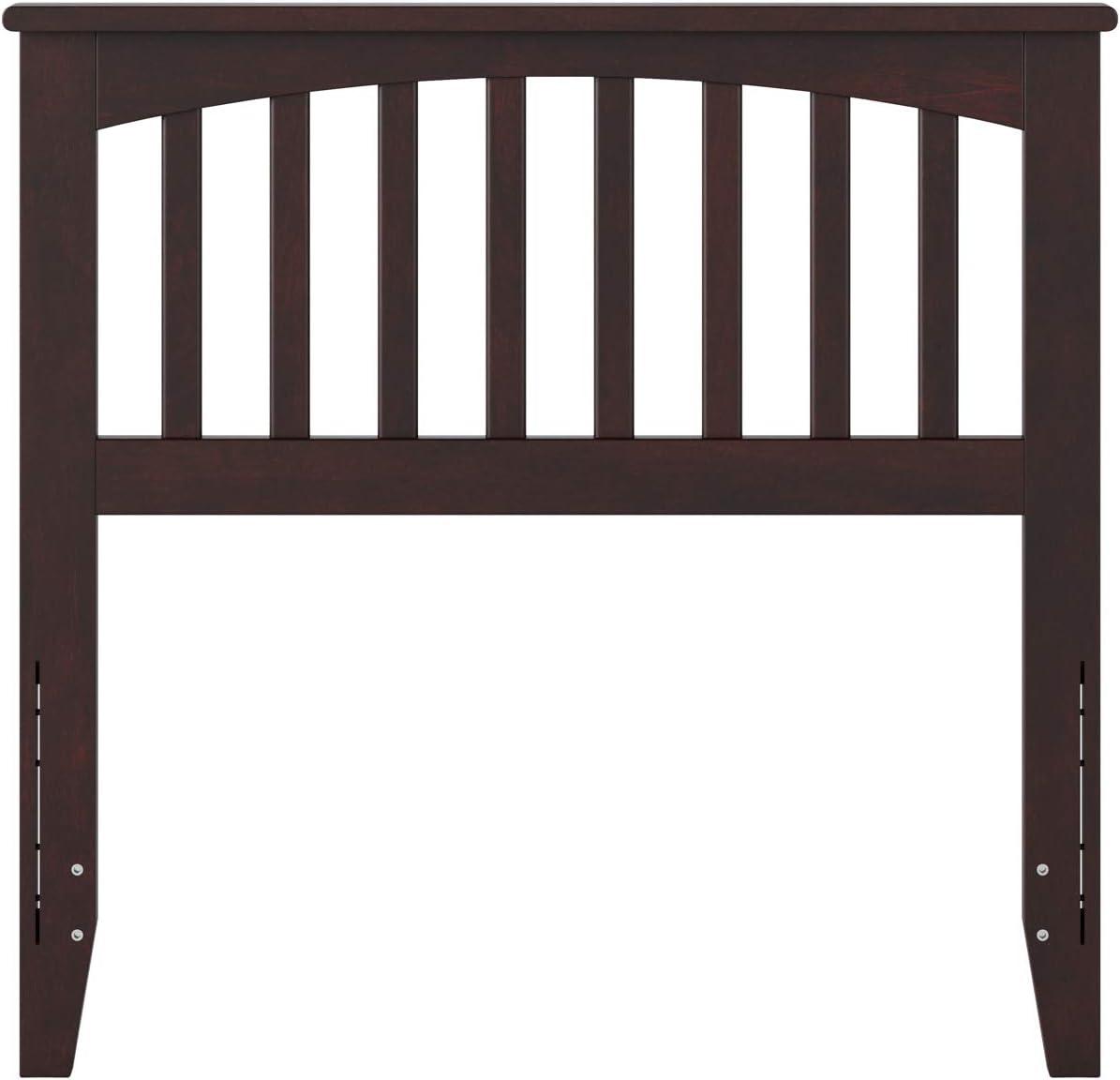 Espresso Twin Wood Mission Headboard with Slats