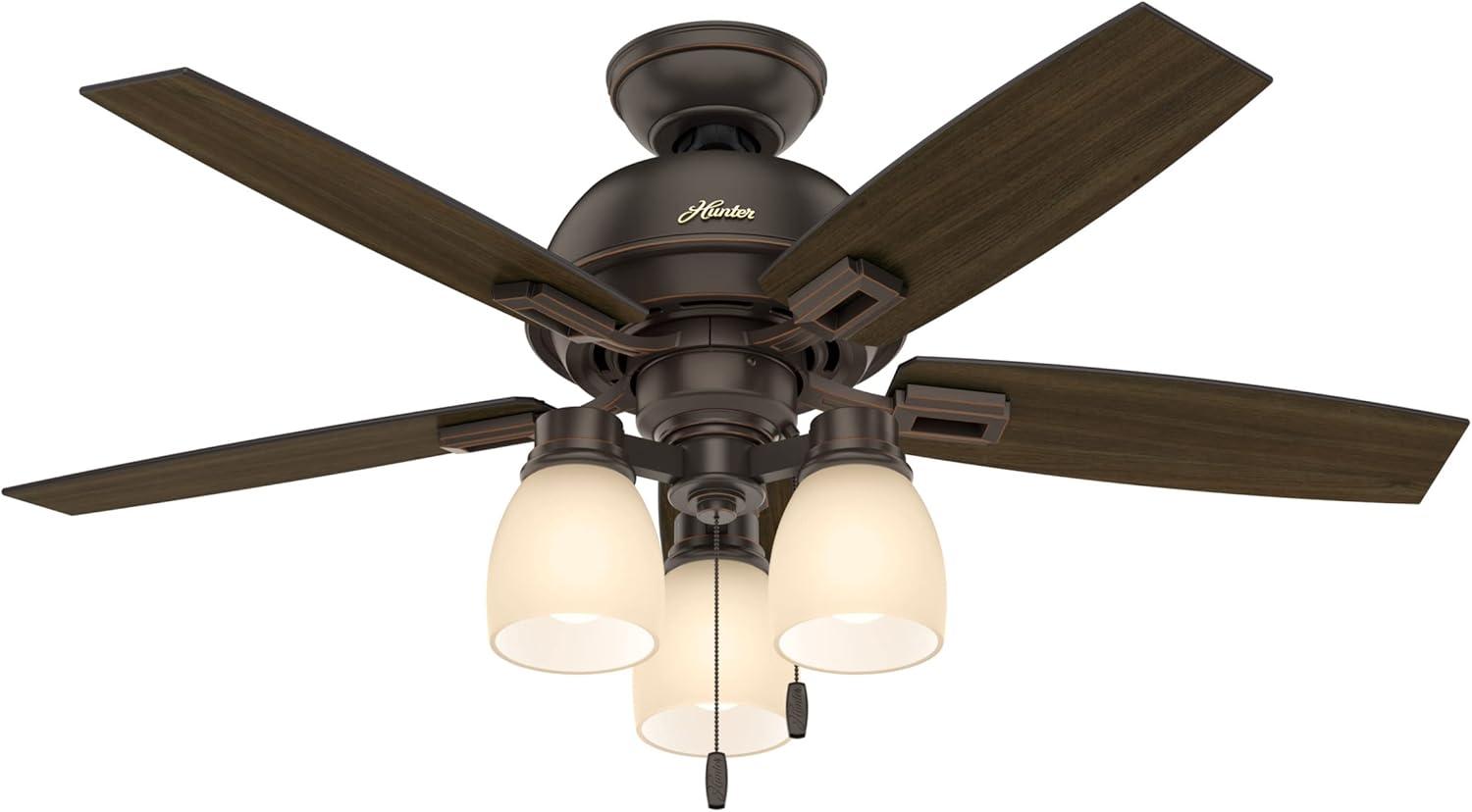 44" Donegan 5 - Blade Standard Ceiling Fan with Pull Chain and Light Kit Included