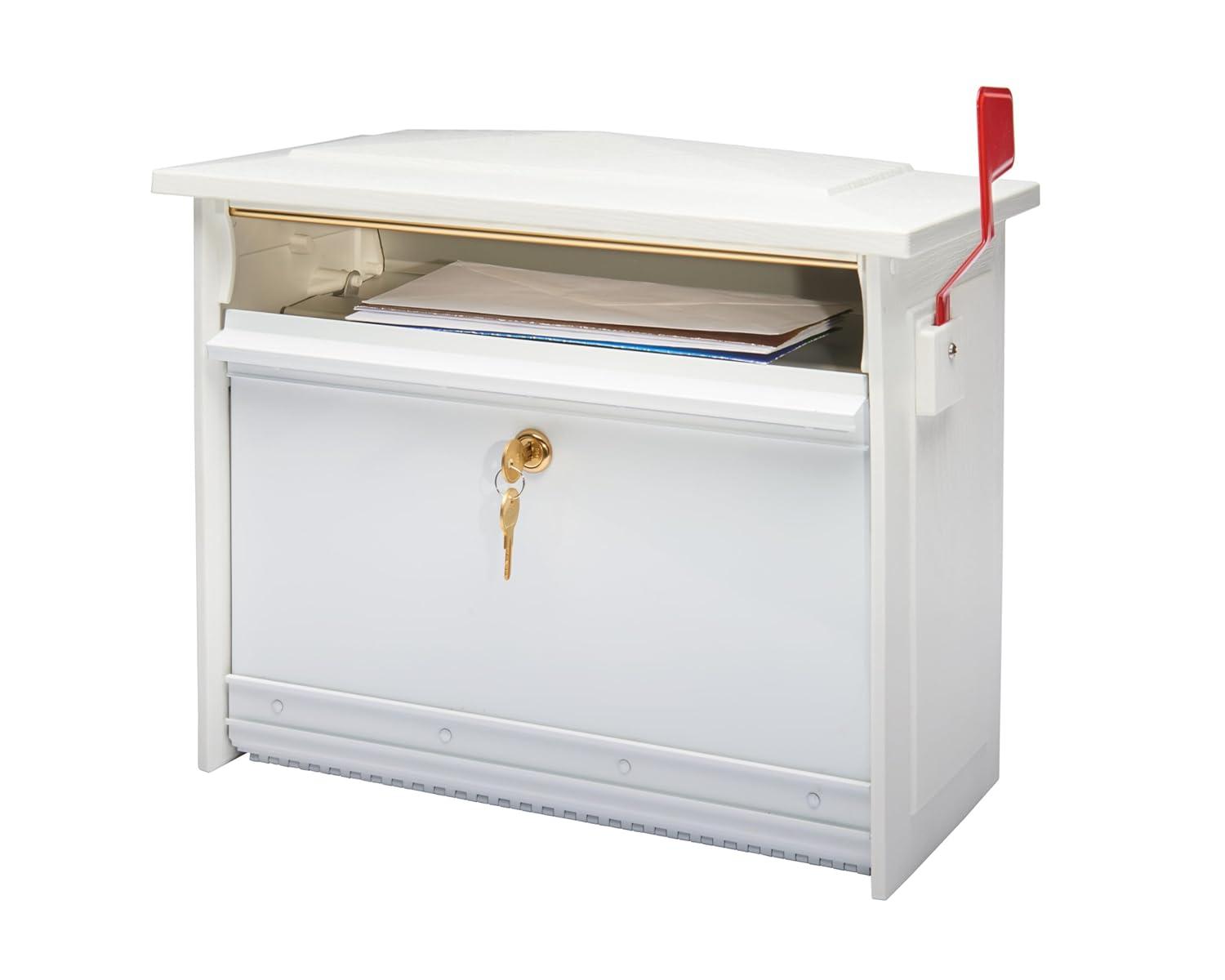 Architectural Mailboxes Mailsafe Locking, Plastic, Medium, Wall-Mount Mailbox in White