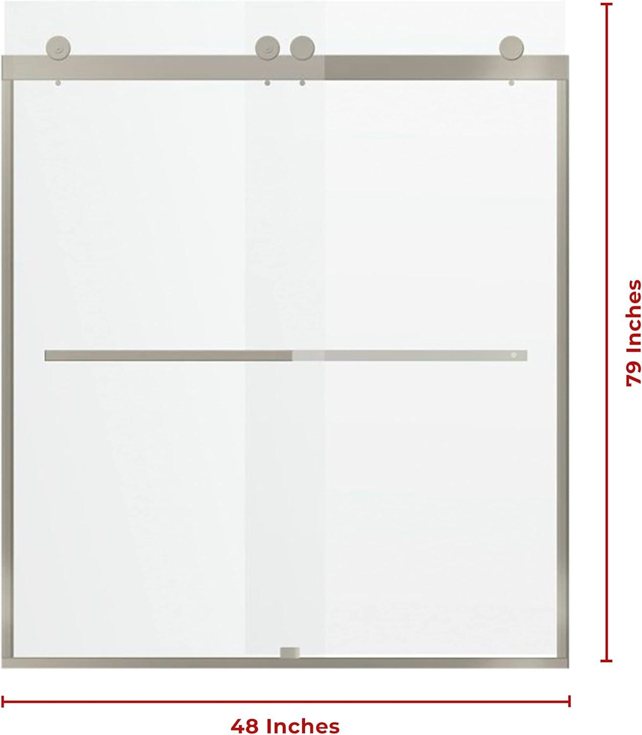 44"- 48" W 79” H Double Sliding Frameless Shower Door