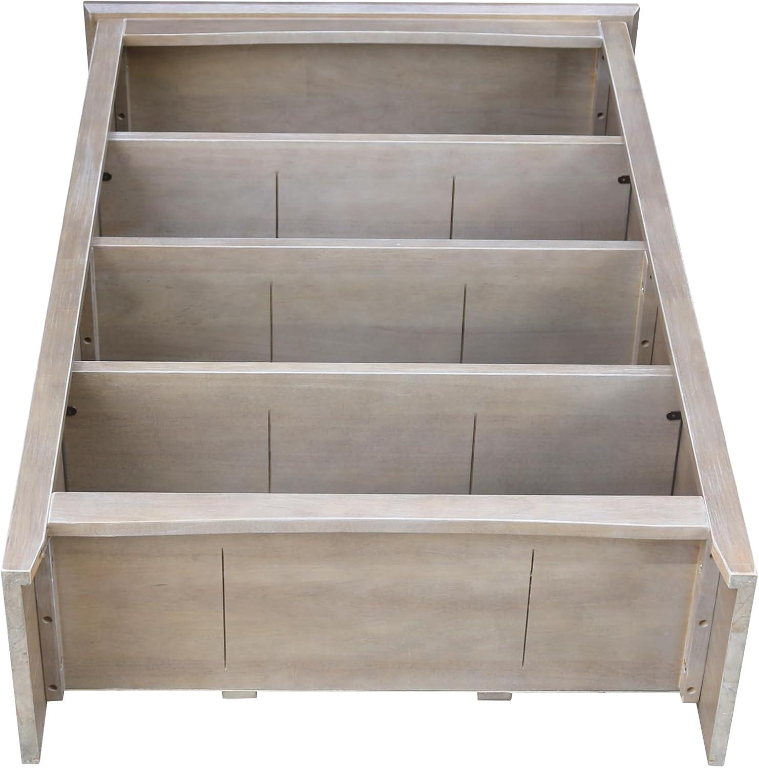 48" Shaker Bookshelf Washed Gray/Taupe - International Concepts: Solid Wood, 3-Shelf Storage