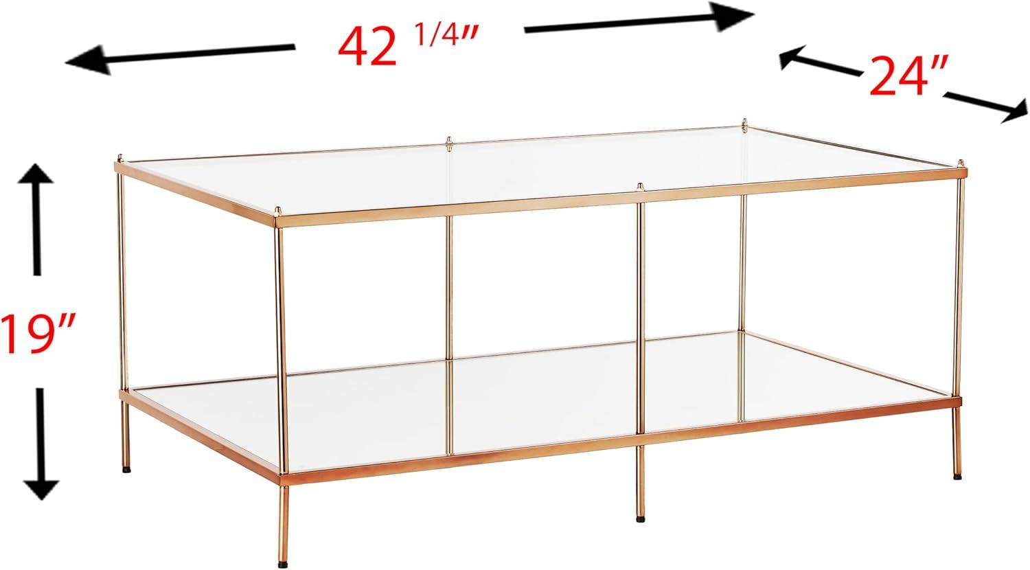 SEI Furniture Knox Glass Top Coffee Table in Gold