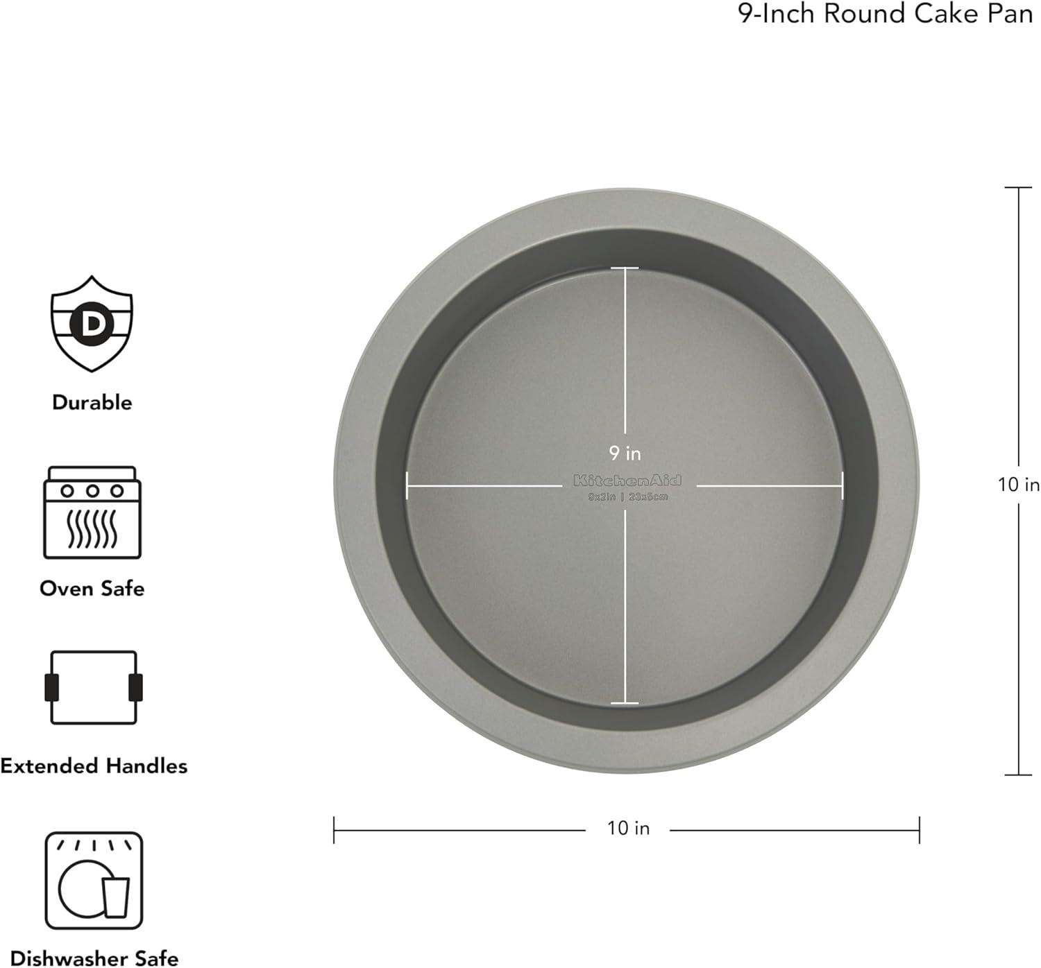 Contour Silver Nonstick Aluminized Steel 9 Inch Round Cake Pan