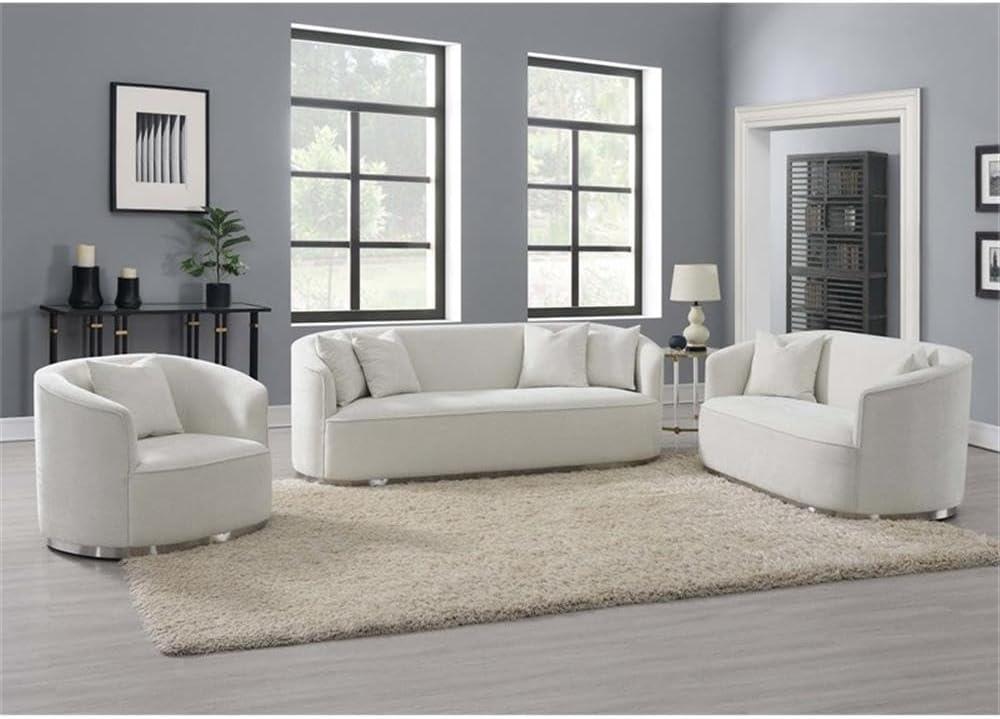 Acme Furniture 64" Odette Sofa Beige Chenille : Classic Loveseat, 2 Pillows, No Assembly Required