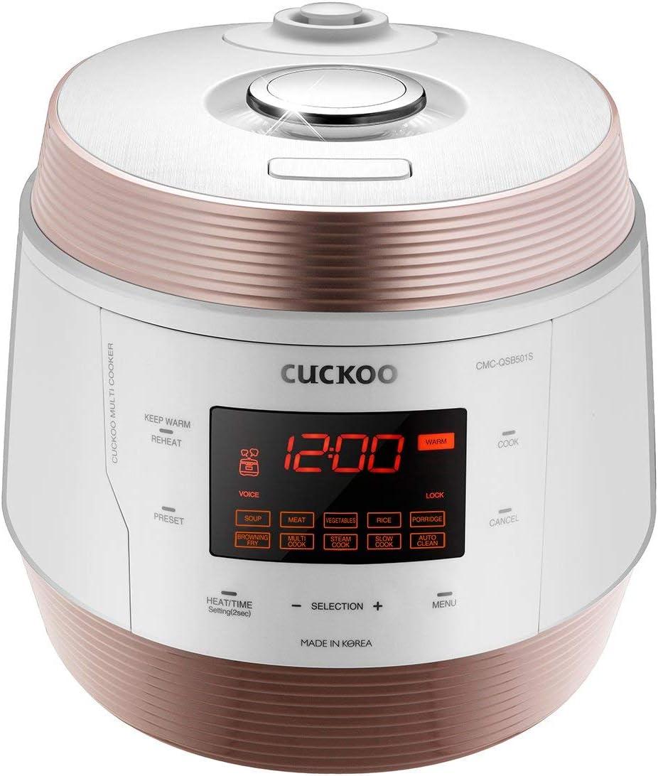 Cuckoo Electronics CUCKOO CMC-QSB501S 5QT Electric Pressure Cooker with 10 Menu Options and Stainless Steel Pot