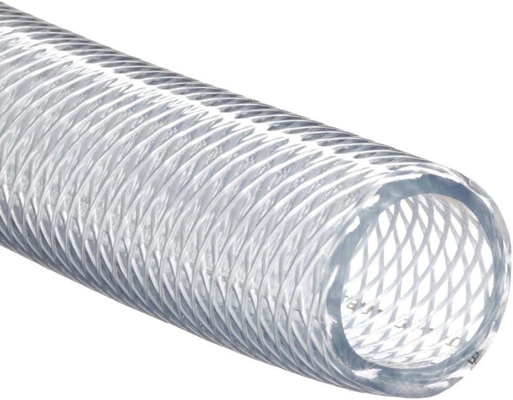 Flexible Clear High Pressure Reinforced PVC Vinyl Tubing, 50 ft