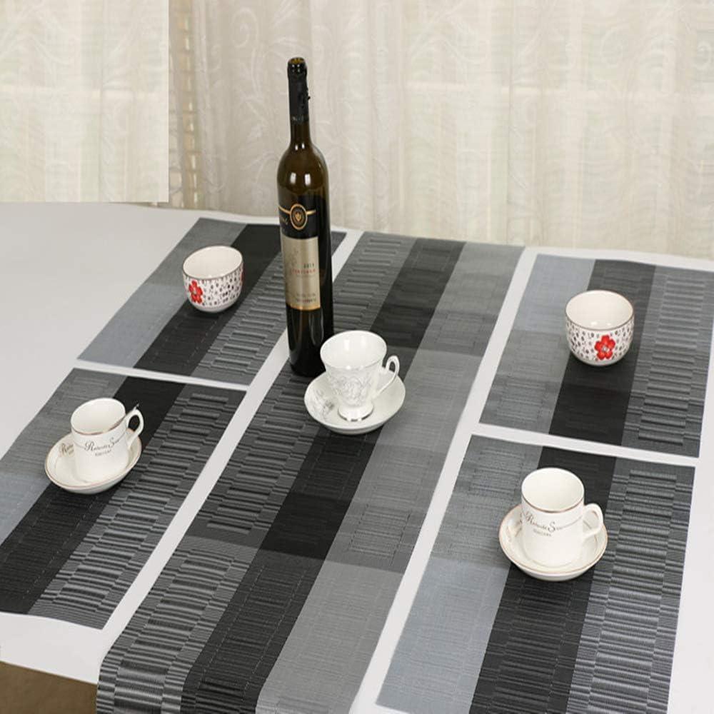 Stylish and Durable Placemats Set for Dining Table | Washable PVC Mats - Set of 6 | Heat Resistant and Easy to Clean | Versatile Home Decor