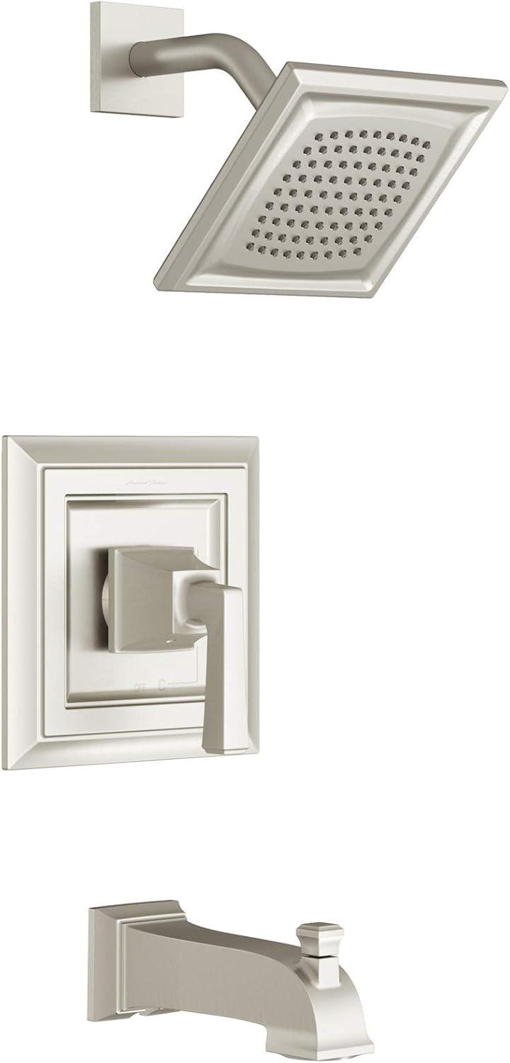 Brushed Nickel Square Wall Mounted Tub and Shower Trim Kit