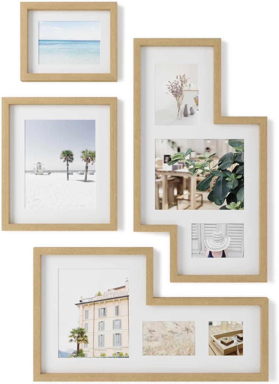 Natural Wood Gallery Picture Frame Set of 4