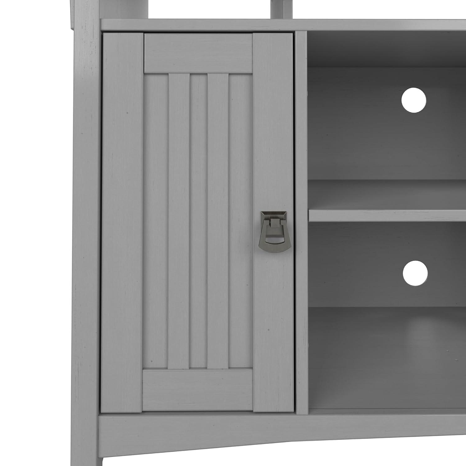 Salinas Accent Storage Cabinet with Doors Gray - Bush Furniture: Mission Style, Tumbled Pewter Hardware