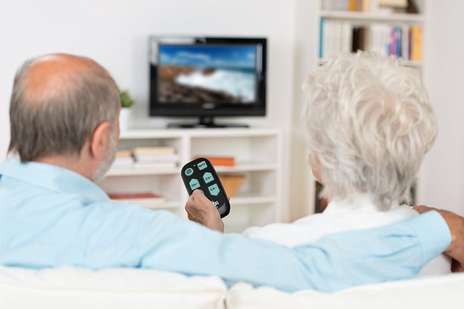Universal Big Button TV Remote - EasyMote | DT-R08B. Backlit, Easy Use, Smart, Learning Television & Cable Box Controller, Perfect for Assisted Living Elderly Care.