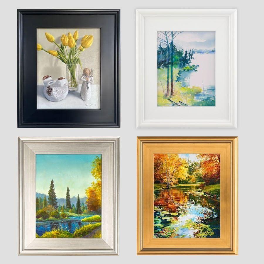 Creative Mark Plein Air Wooden Picture Frame - 5X7 Gold - Professional Single Frame for Art Panels, Stretched Canvas, Pictures and More, glass and backing not included