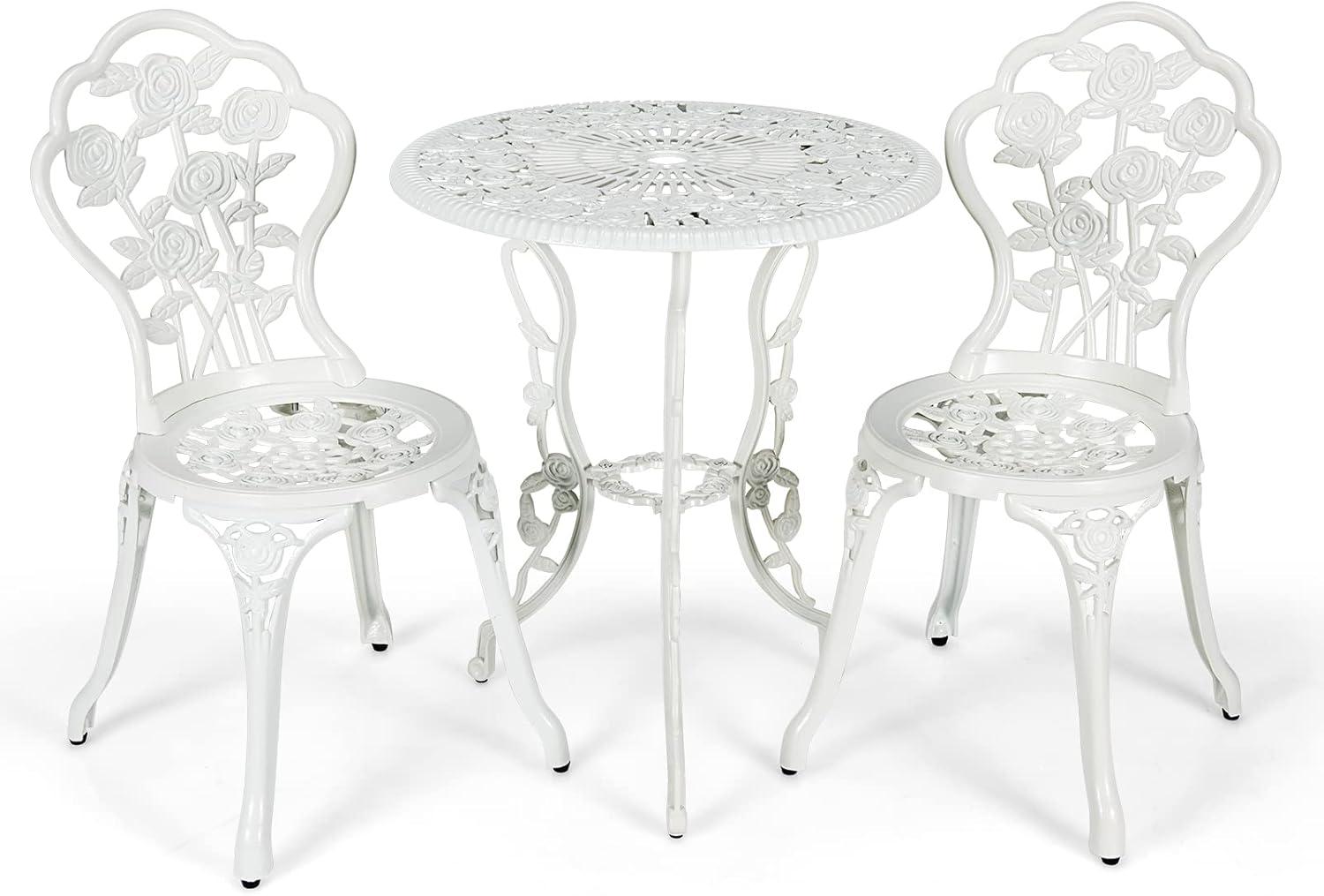 SunnyDaze Decor 2 - Person Metal Patio Dining Set with Round Table