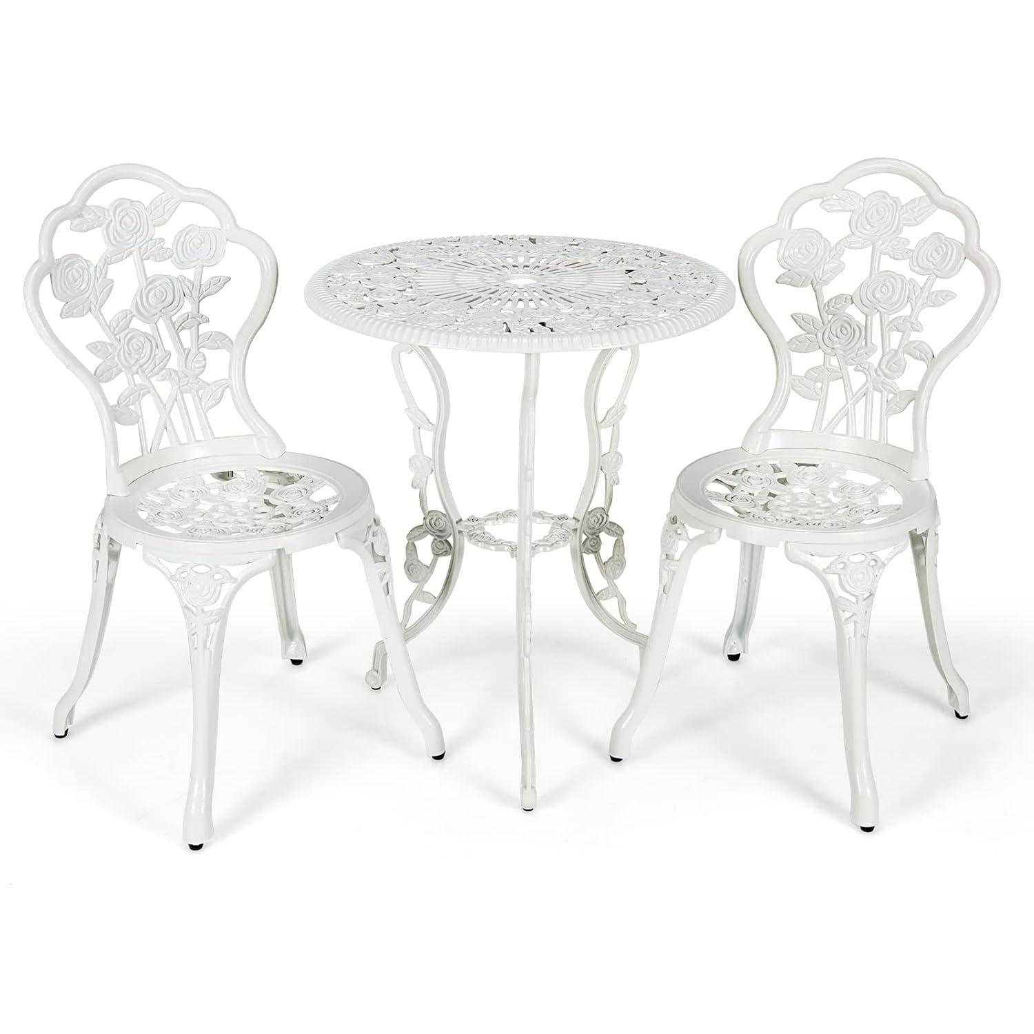 SunnyDaze Decor 2 - Person Metal Patio Dining Set with Round Table
