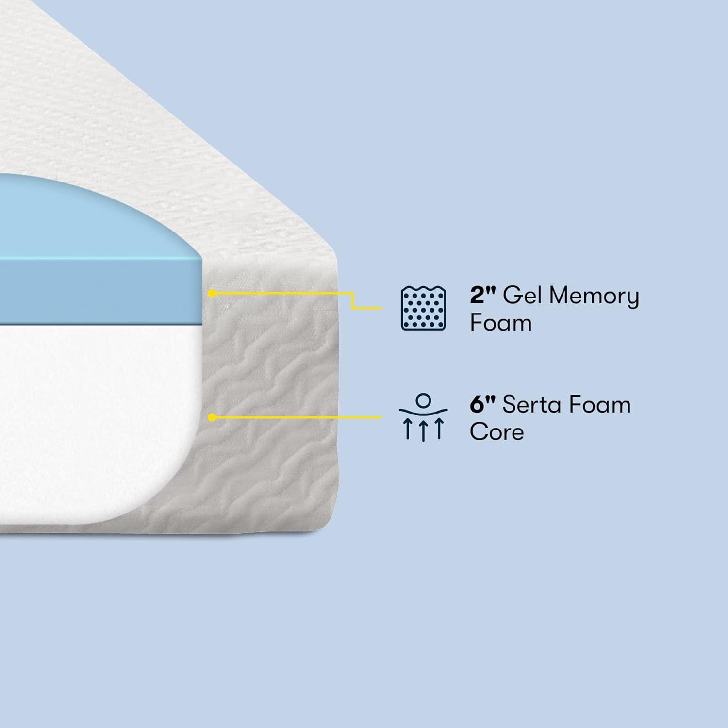 Serta 8" Full White Gel Memory Foam Mattress