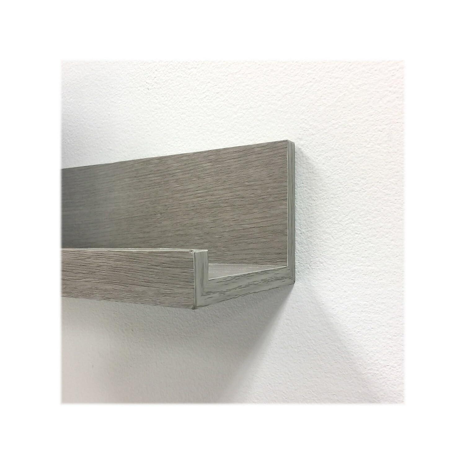 72" Picture Ledge Wall Shelf Driftwood Gray - InPlace: Modern Photo Display, MDF Floating Ledge