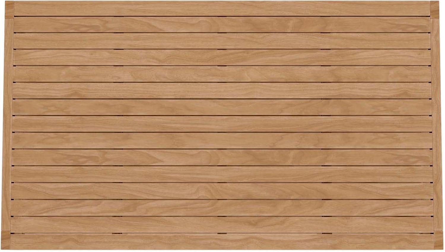 Modway Carlsbad Modern Rectangular Teak Wood Patio Coffee Table in Natural