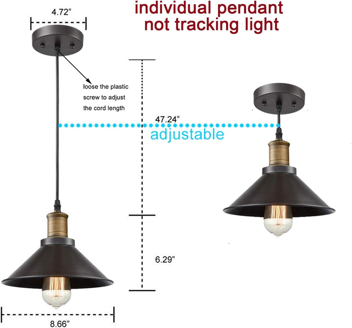 Industrial Bronze Mini Pendant Light 3-Pack with Metal Shades