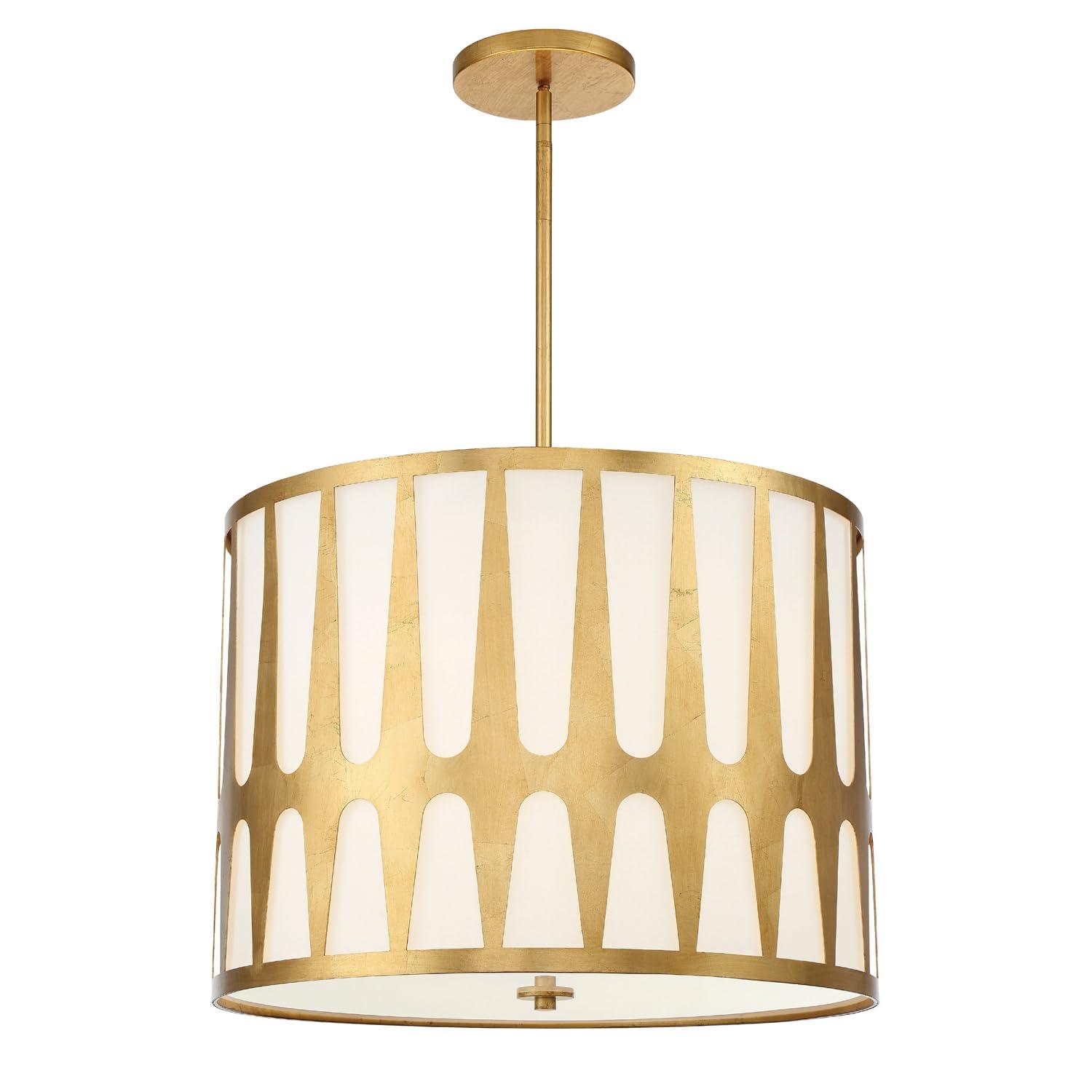 Crystorama Royston 5 Light Antique Gold Pendant - 24'' W x 18.37'' H