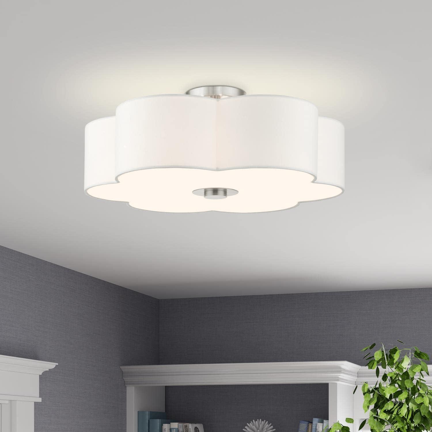 Livex Lighting Chelsea 5 - Light Semi-Flush Mount in  Brushed Nickel