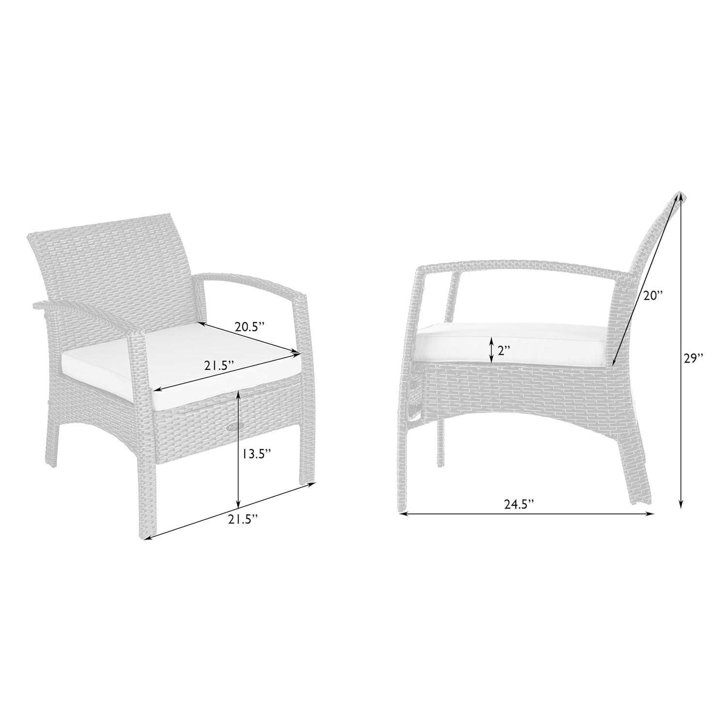 PatioSense Patio Sense Bondi Armchair-Lightweight & Durable - Low Maintenance -Khaki Cushion Included - Mocha