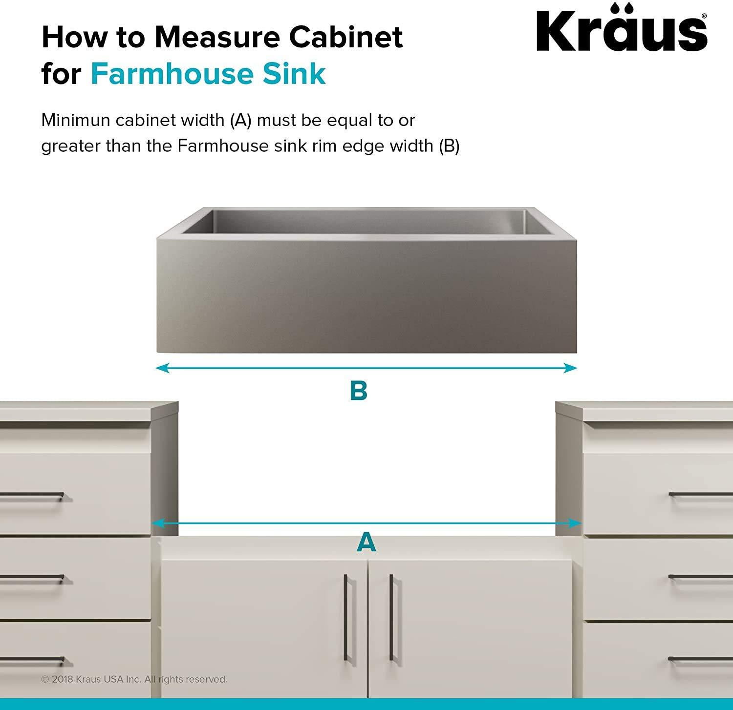 KRAUS Standart Pro Apron Front Farmhouse 16 Gauge Single Bowl Stainless Steel Kitchen Sink