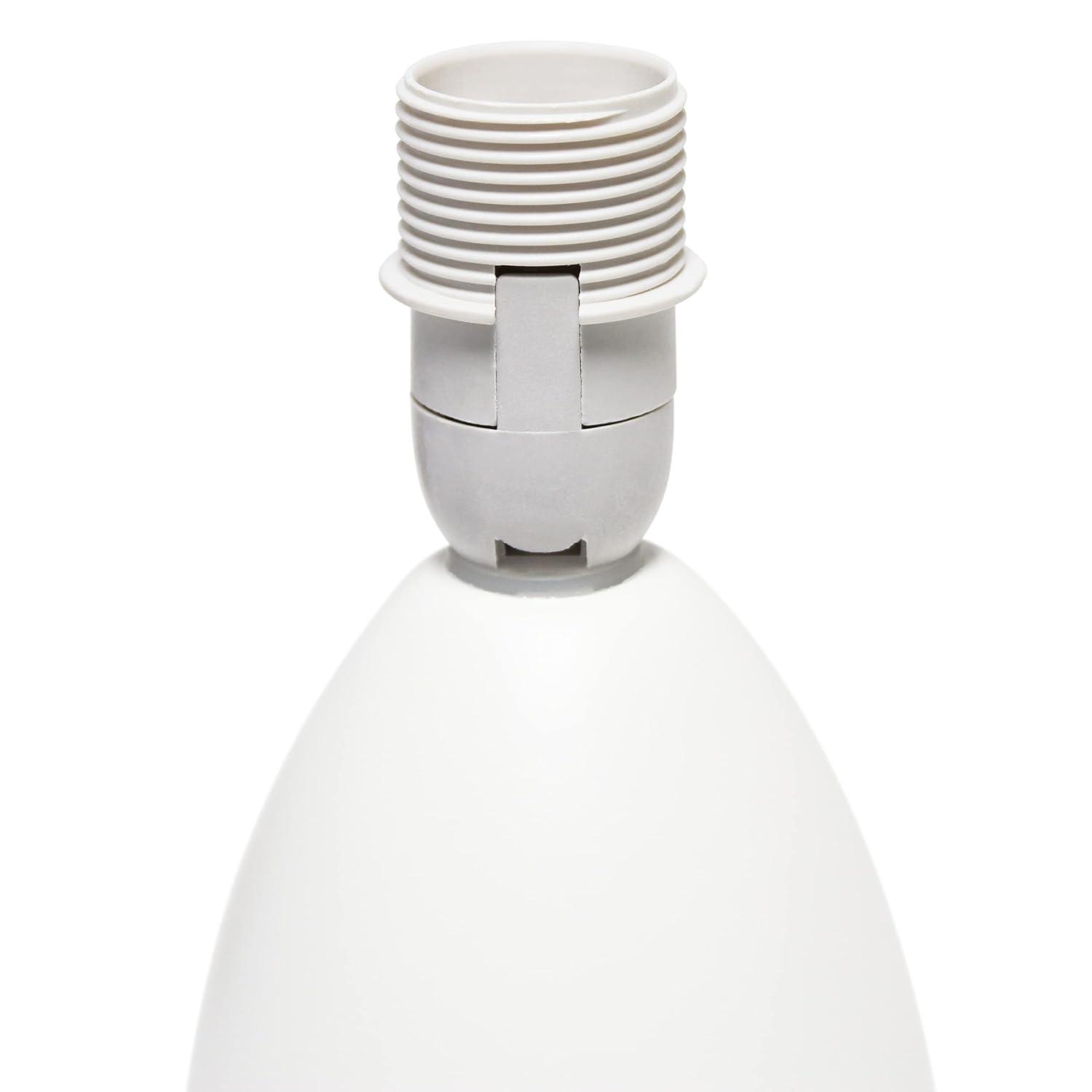 Simple Designs 9.45" Mini Egg Oval Ceramic Table Lamp with Matching Shade, LED Bulb Included, Off White