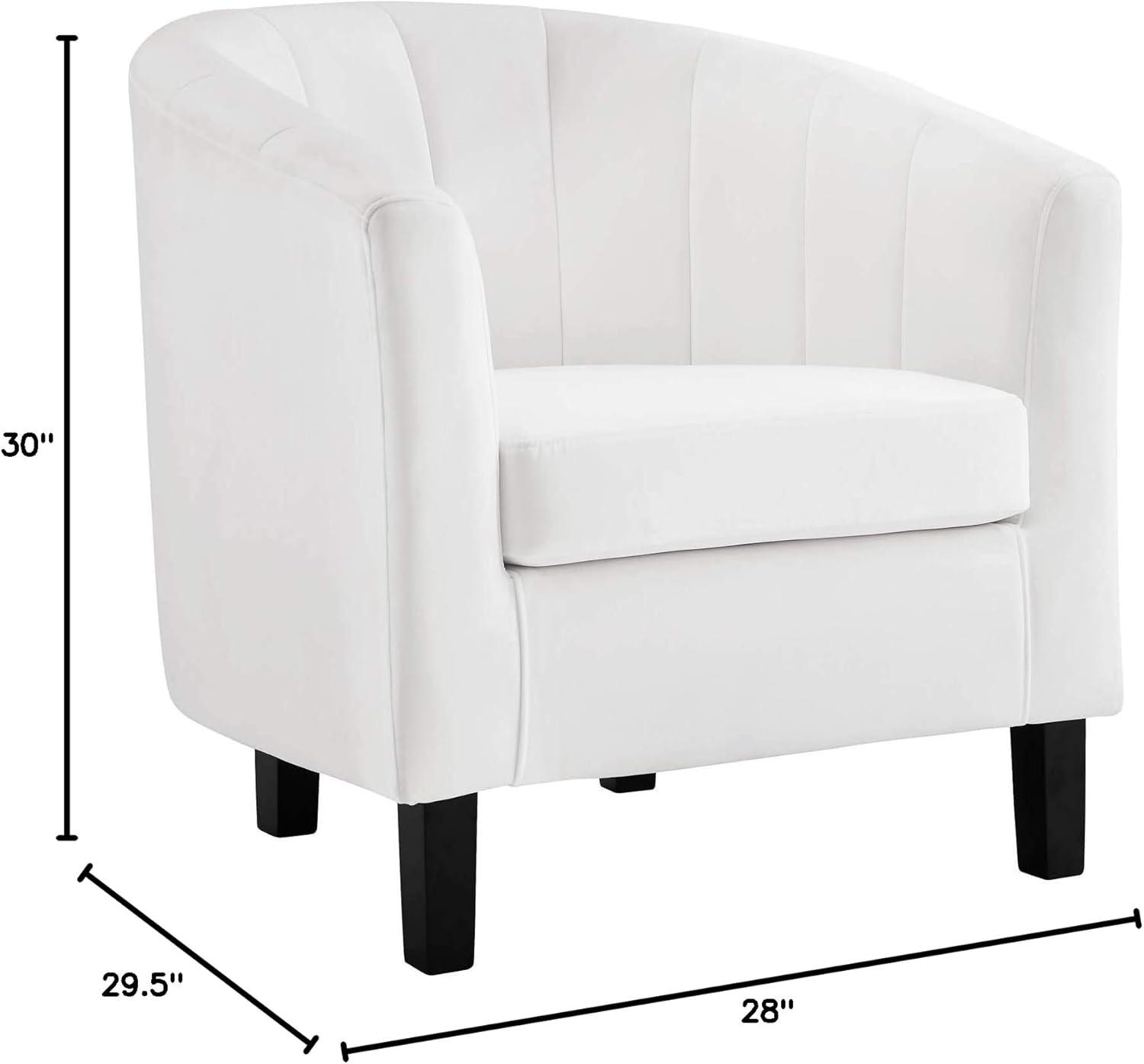 Modern Contemporary Urban Design Living Room Lounge Club Lobby Tufted Armchair Accent Chair, Velvet Fabric, White