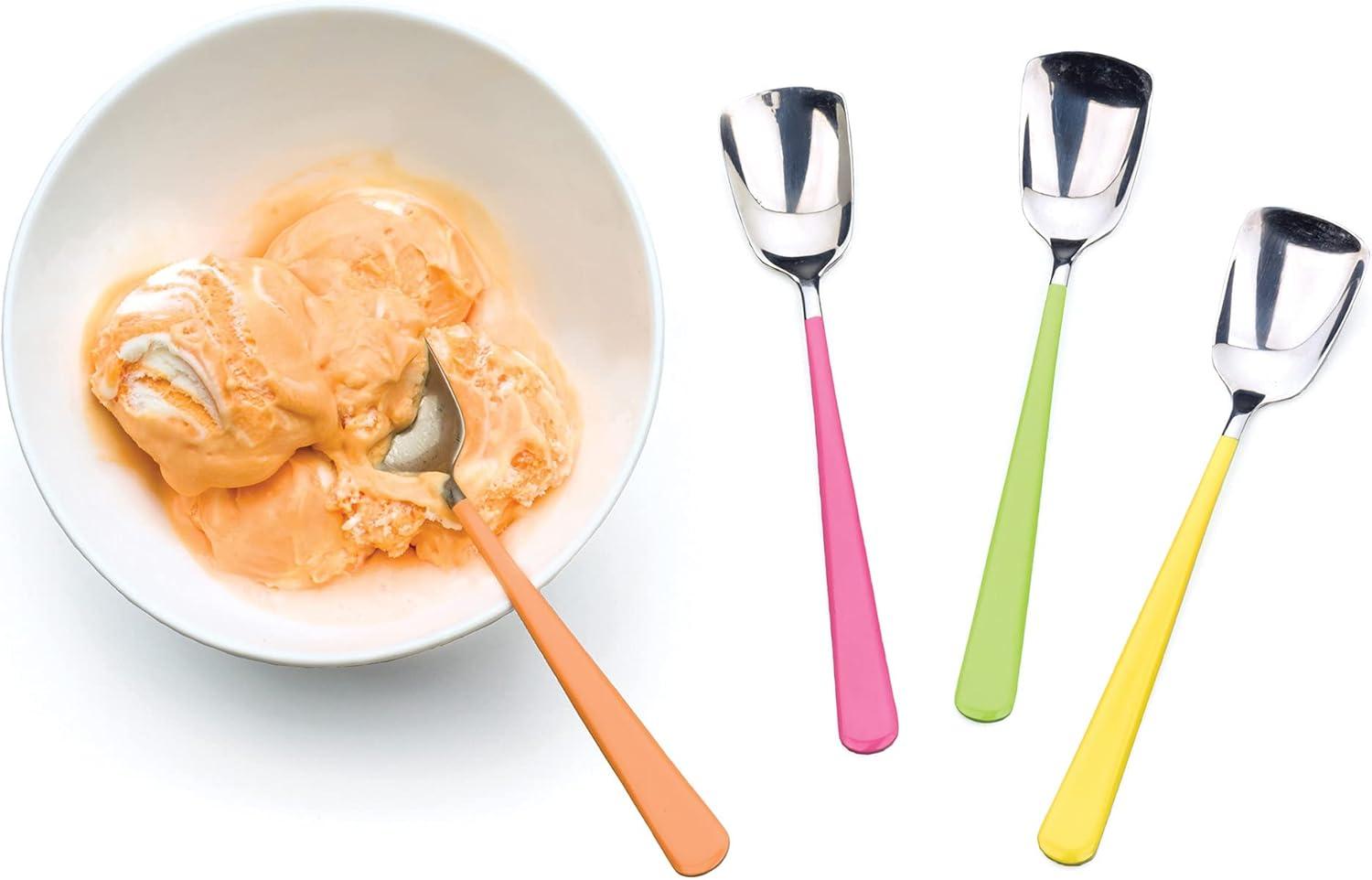 RSVP Endurance Stainless Steel Ice Cream Spoons, Set of 4, Assorted colors
