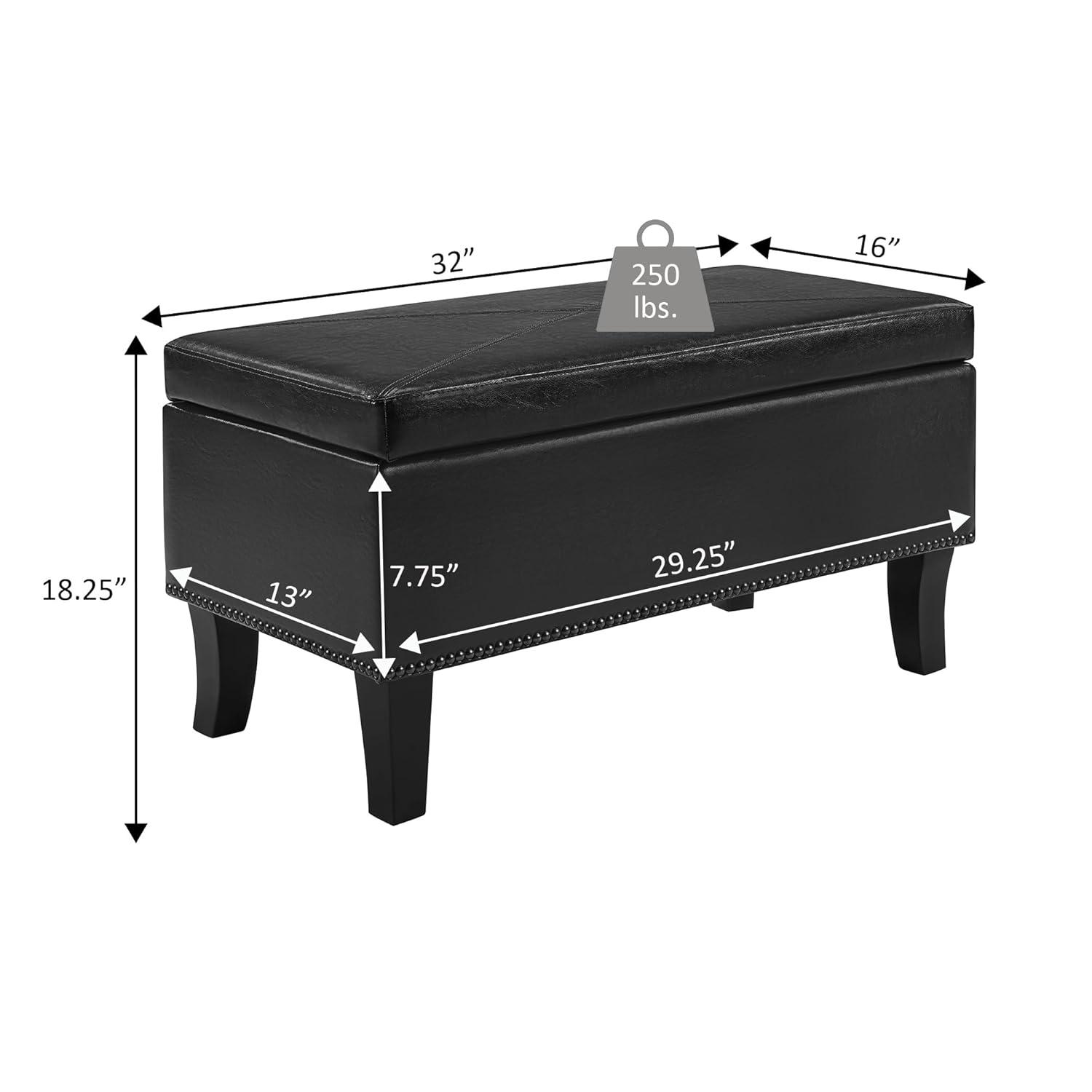 Convenience Concepts Designs4Comfort Winslow Storage Ottoman, Paisley Fabric