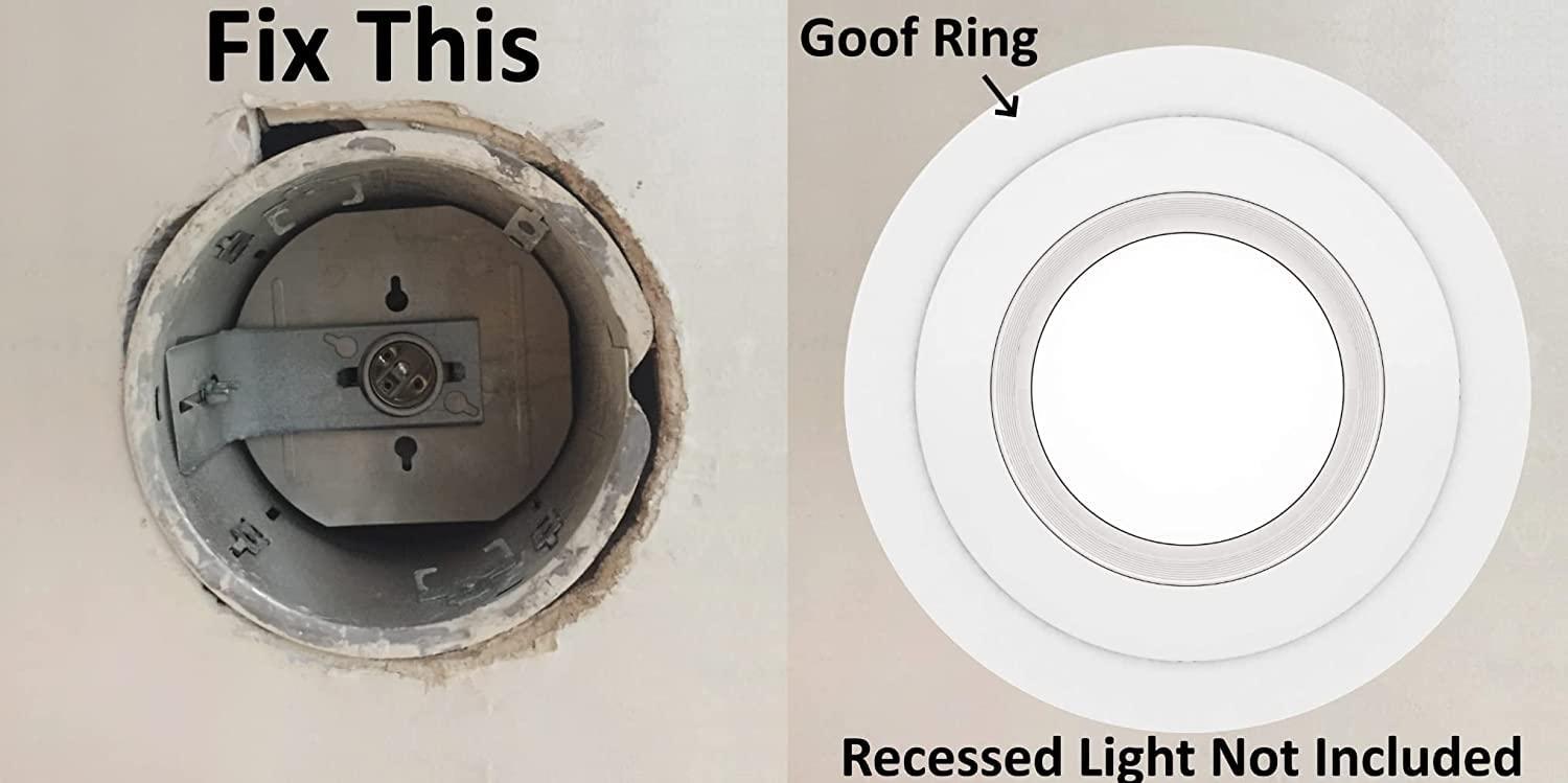 White Circular LED Recessed Light Goof Trim Rings, 6-Pack