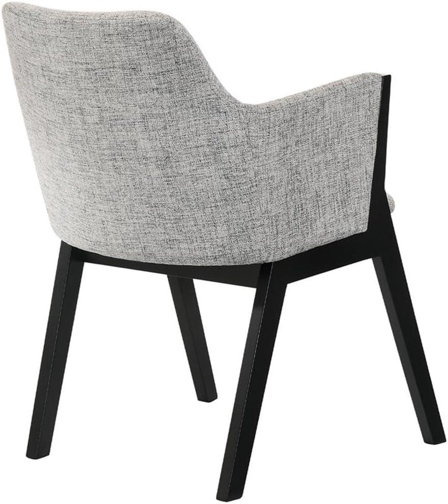 Armen Living Set of 2 Renzo Fabric Wood Dining Chairs Gray/Black: Polyester Upholstery, Foam Fill, Armrests