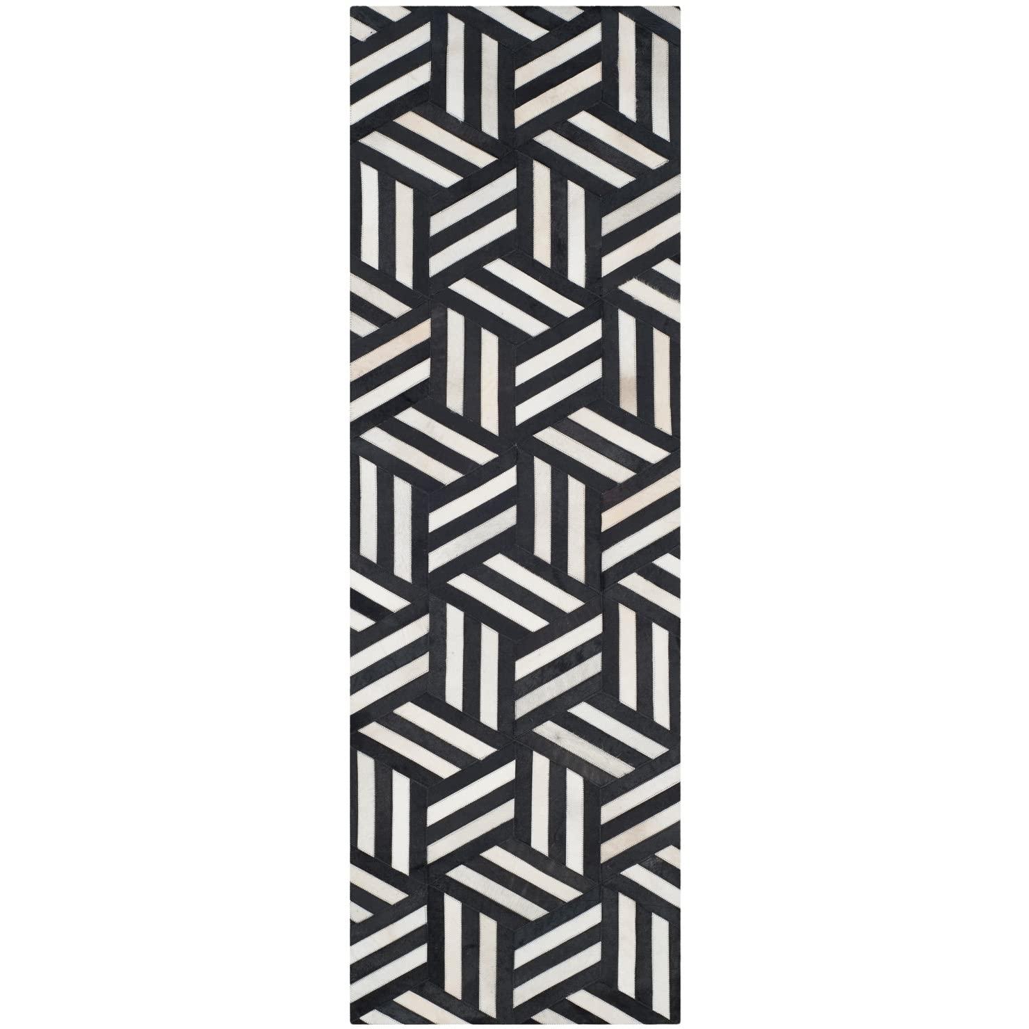 Studio Leather STL219 Hand Woven Indoor Area Rug - Ivory/Black - 8'x10' - Safavieh