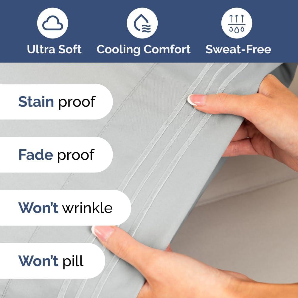 CGK Linens 6 Piece Extra Deep Pocket Ultra Soft & Cooling Sheet Set