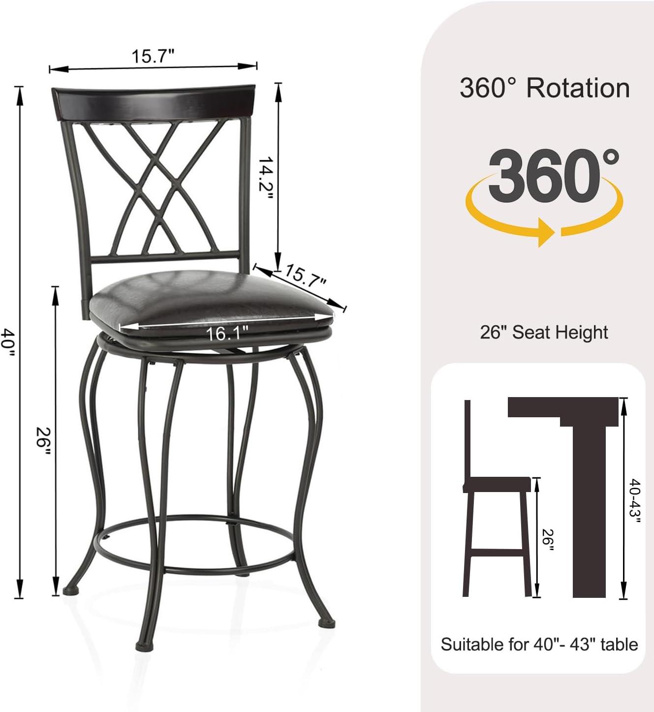 Williston Forge Swivel Upholstered Counter Stool with Both 24"/29" Legs Shipped for Height Adjustable (Set of 2)