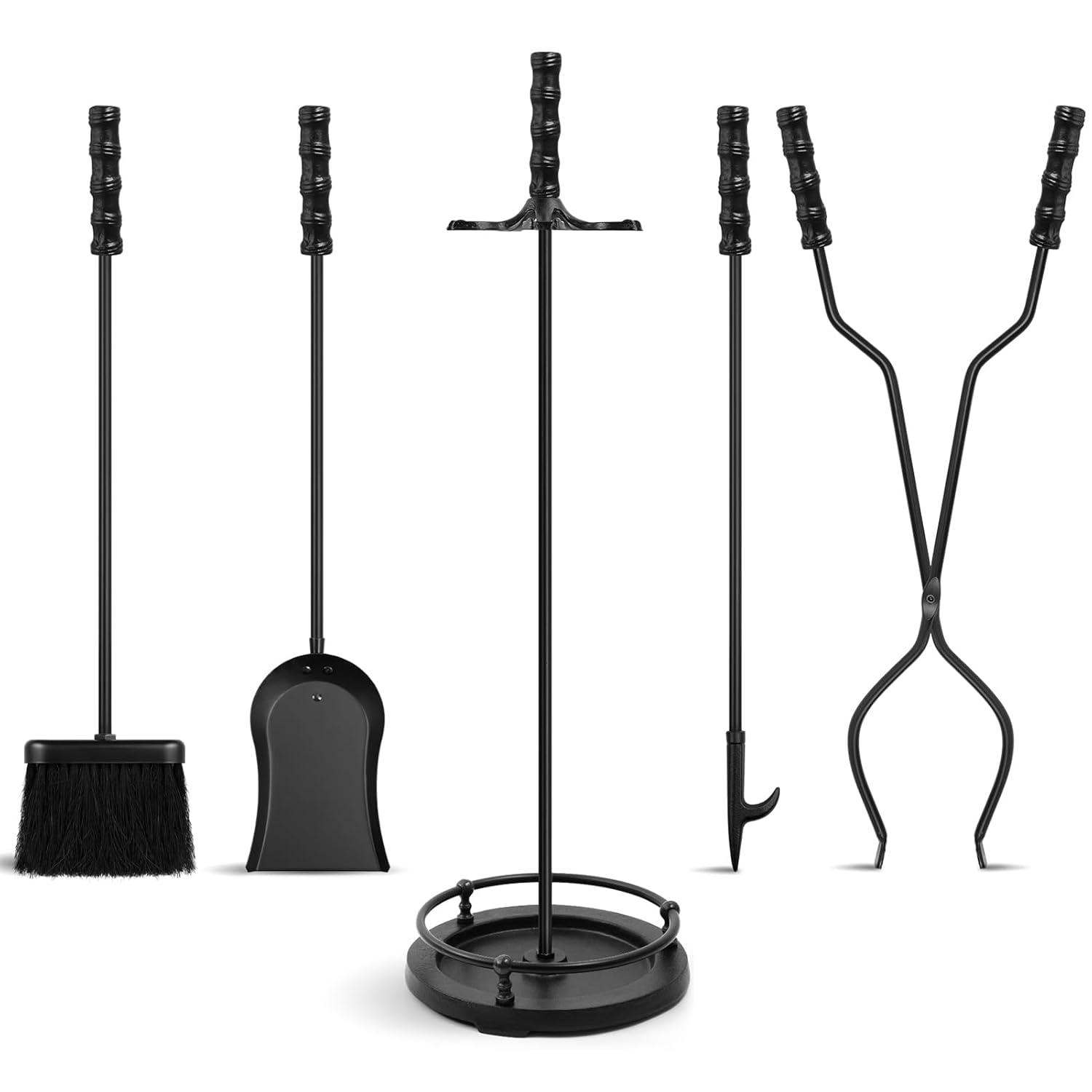 Red Barrel Studio® Rougui 5 Piece Iron Fireplace Tool Set