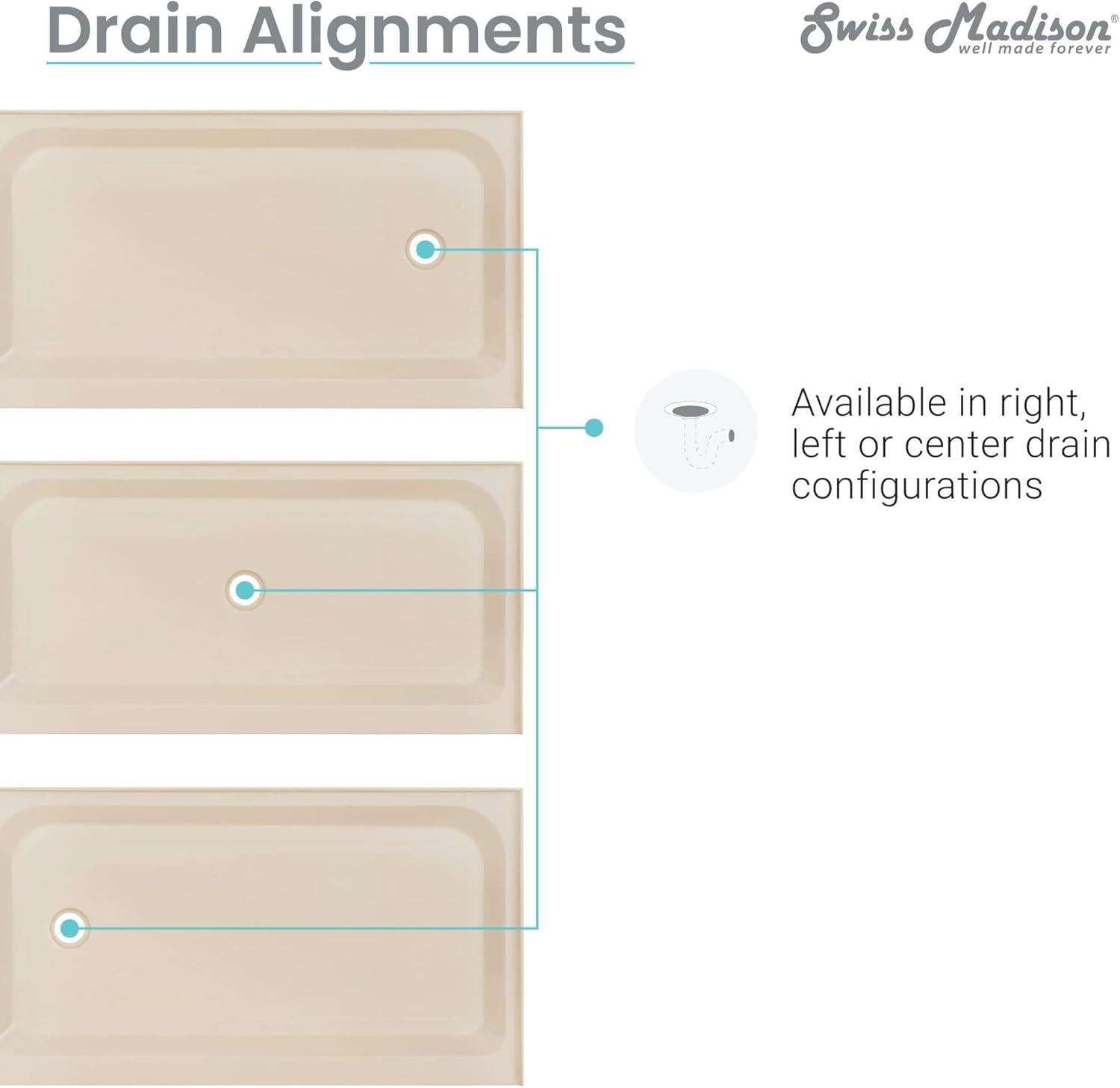 Voltaire 36" x 36" Single-Threshold, Center Drain, Shower Base