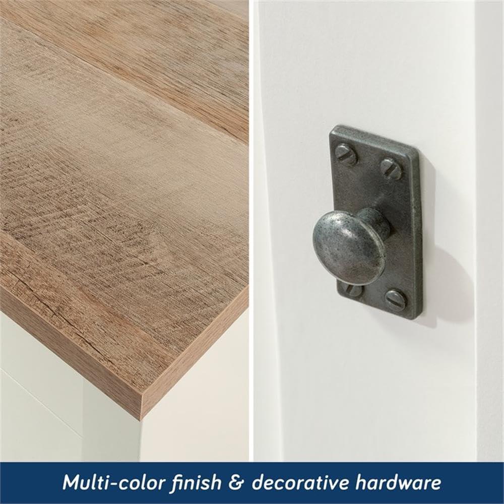 Sauder Cottage Road, Robot Vacuum Storage Side Table, Soft White Finish