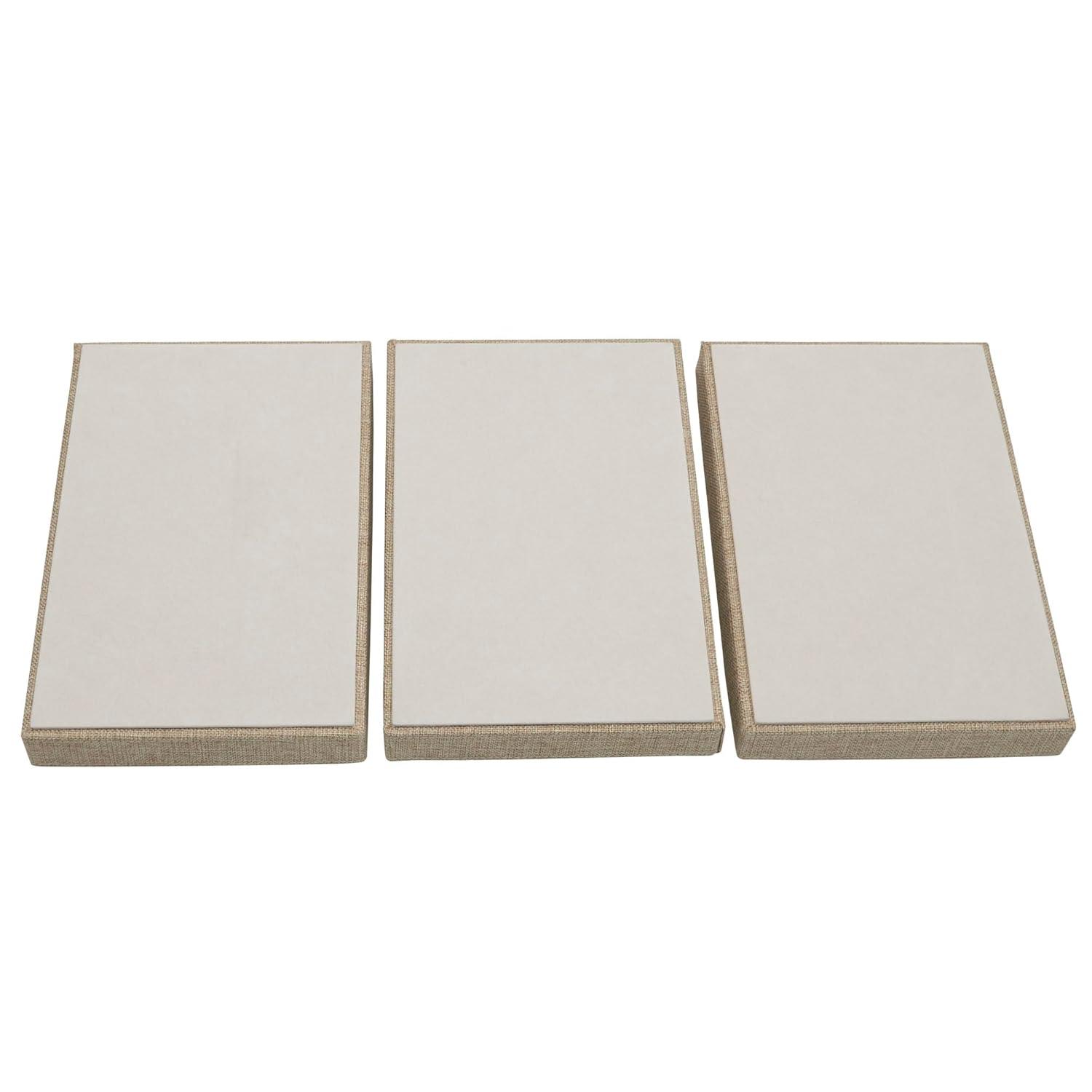 Household Essentials 3pc Stacking Jewelry Trays Graphite Linen: Stackable Jewelry Organizer & Storage, Gray, Adult Use