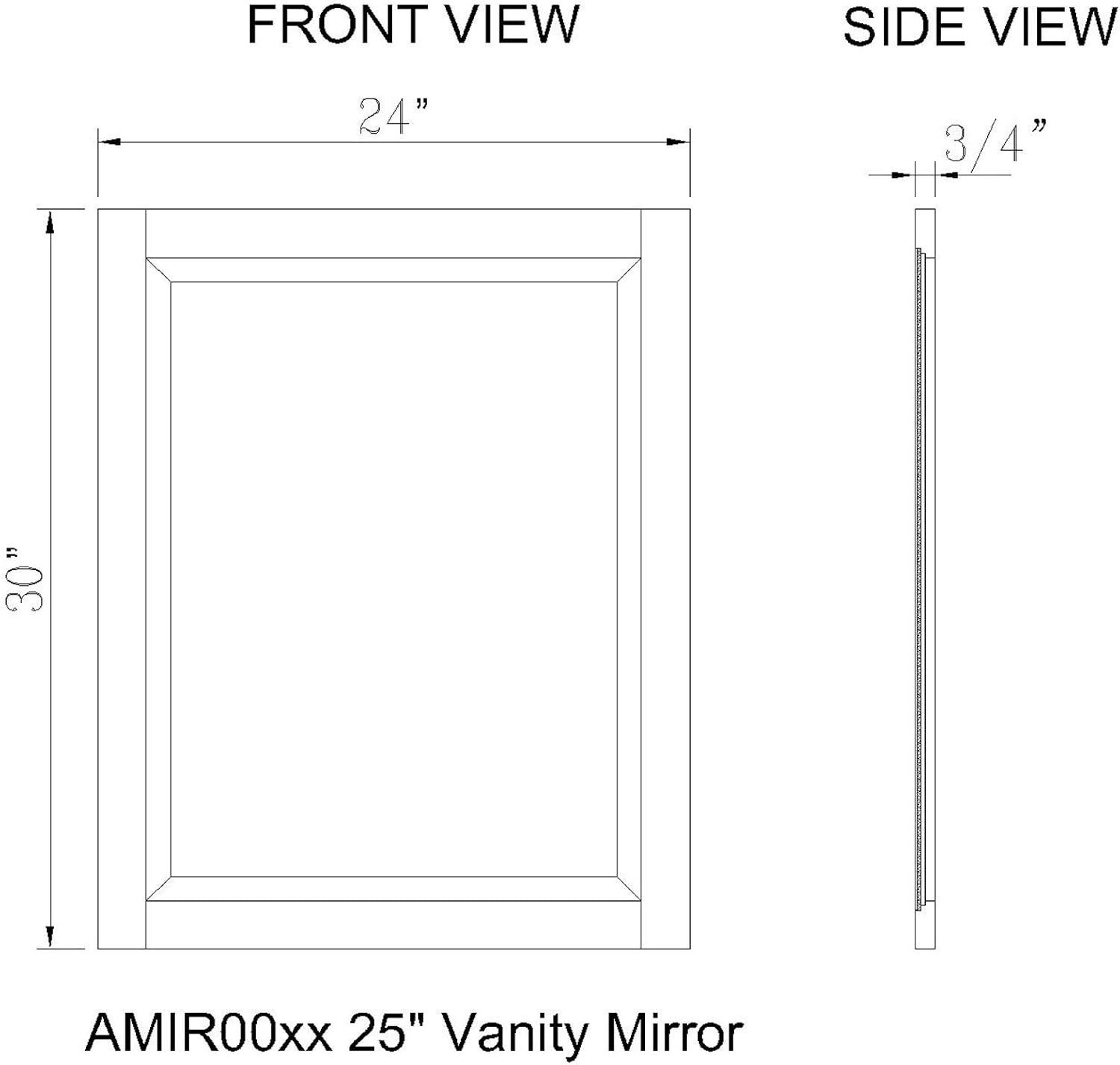 24" Beveled Bath Vanity Mirror, Gray