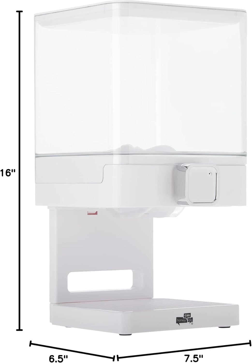 Compact White and Chrome Dry Food Dispenser