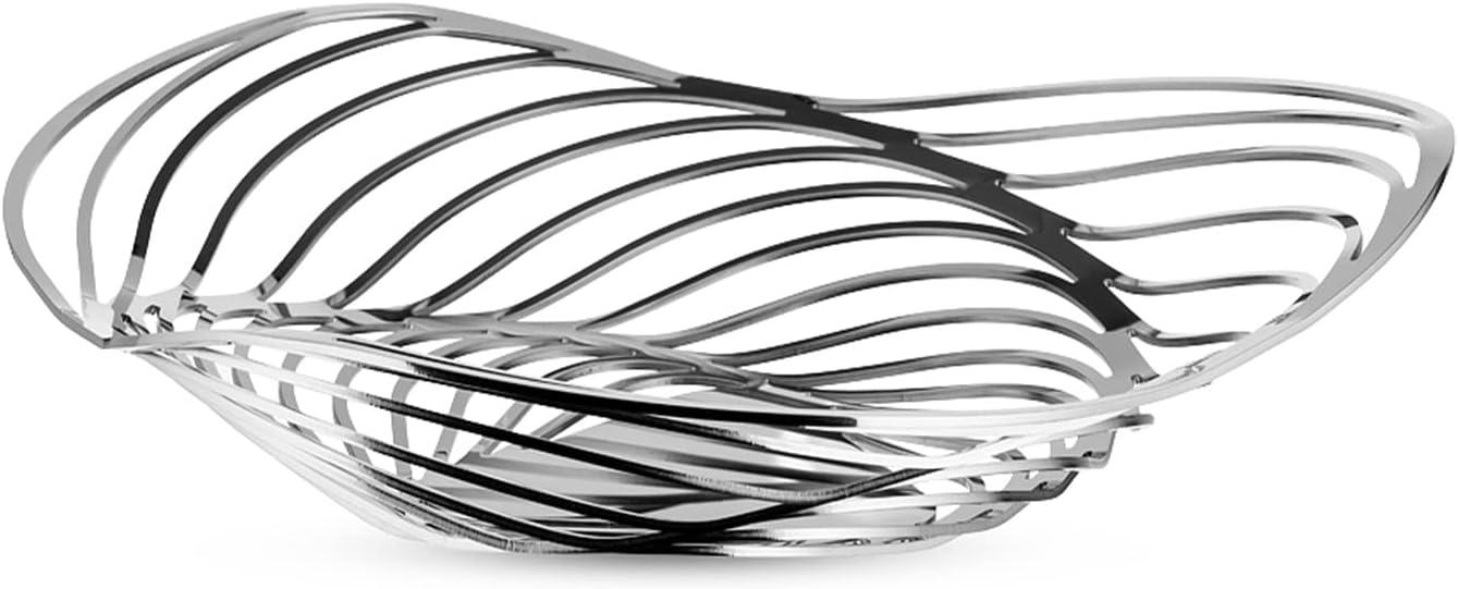 Trinity Nautilus-Inspired Stainless Steel Centerpiece Basket