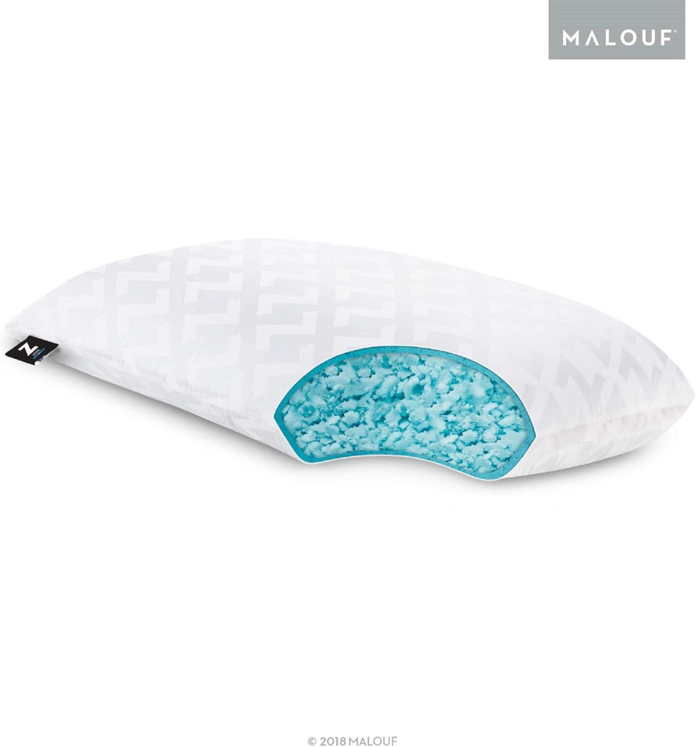 Queen White Gel-Infused Shredded Memory Foam Pillow