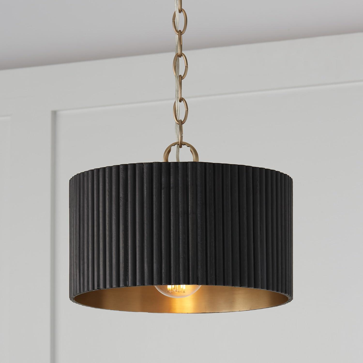 Donovan 1 - Light Black Drum Pendant