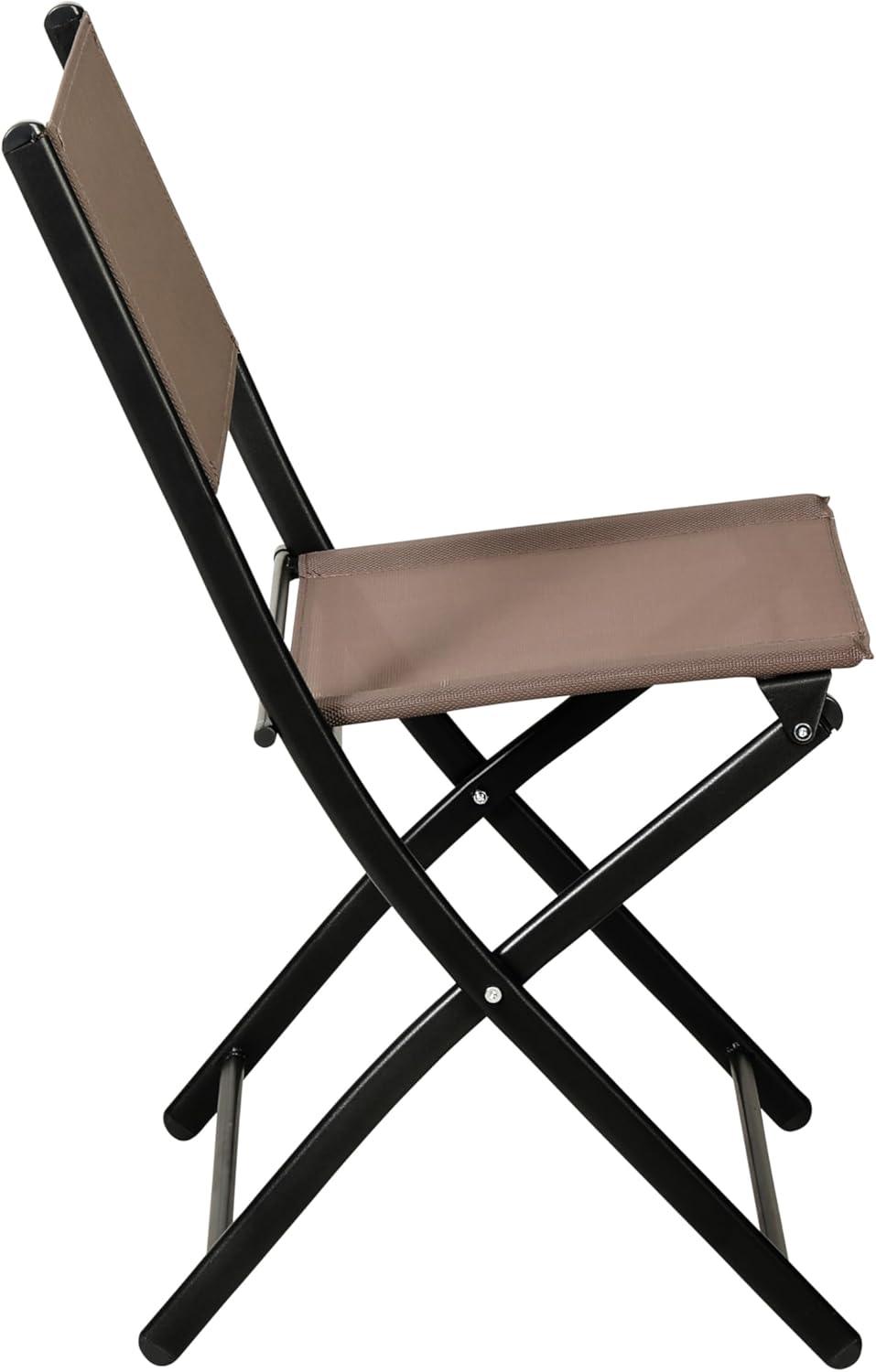 Flash Furniture Brazos Set of 4 Commercial Grade Indoor/Outdoor Folding Chairs with Brown Flex Comfort Material Backs and Seats and Black Metal Frames