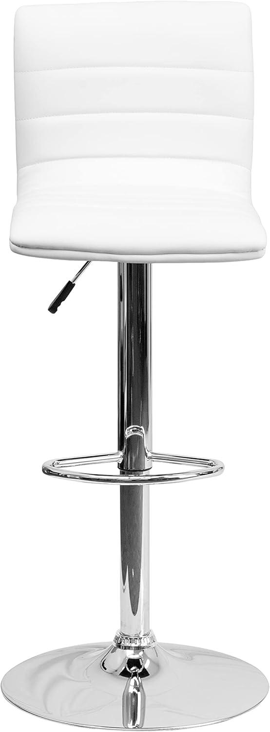 Flash Furniture Modern Vinyl Adjustable Height Barstool with Horizontal Stitch Back