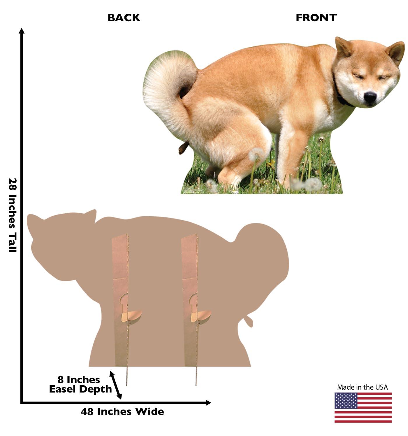 28 x 48 in. Pooping Dog Life-Size Cardboard Cutout