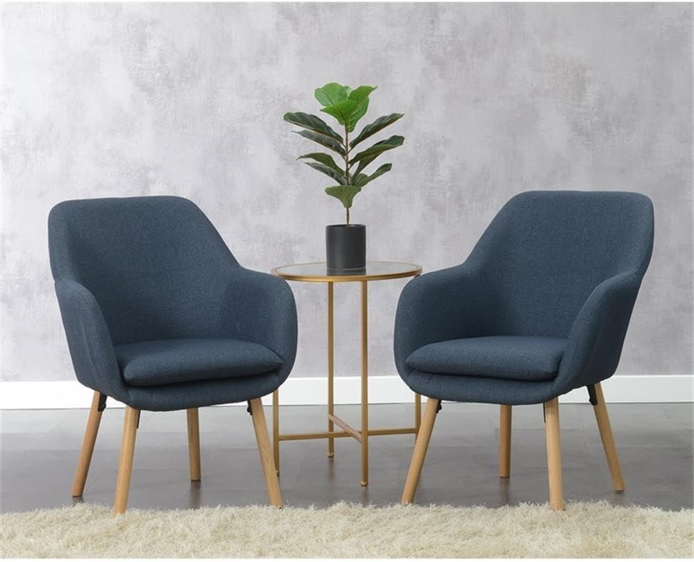 Convenience Concepts Take a Seat Charlotte Wingback Upholstered Accent Armchair, Denim Blue Fabric